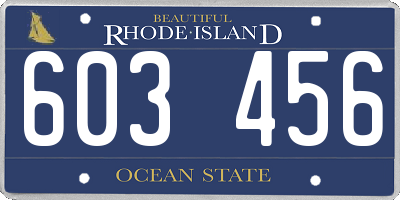 RI license plate 603456
