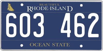RI license plate 603462