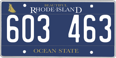 RI license plate 603463