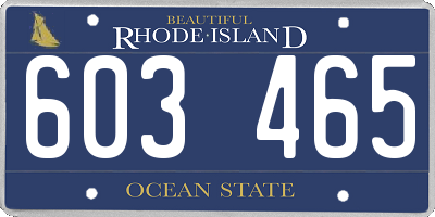 RI license plate 603465