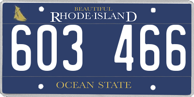 RI license plate 603466