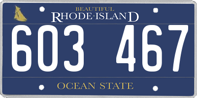 RI license plate 603467