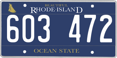 RI license plate 603472