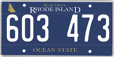 RI license plate 603473