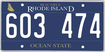 RI license plate 603474