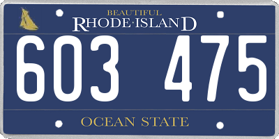 RI license plate 603475