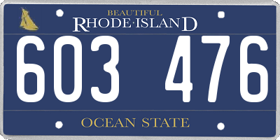RI license plate 603476