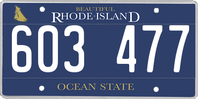 RI license plate 603477