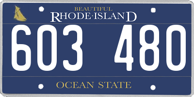 RI license plate 603480