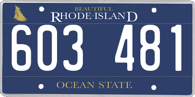RI license plate 603481