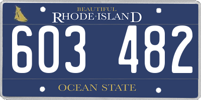 RI license plate 603482