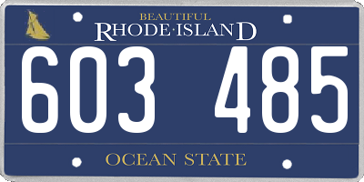 RI license plate 603485