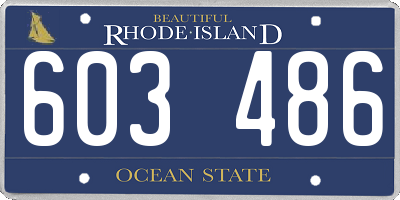 RI license plate 603486