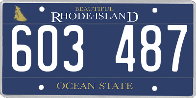 RI license plate 603487