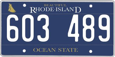 RI license plate 603489