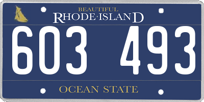RI license plate 603493