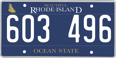 RI license plate 603496
