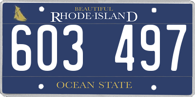RI license plate 603497