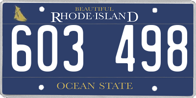 RI license plate 603498