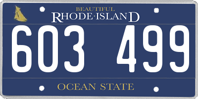 RI license plate 603499