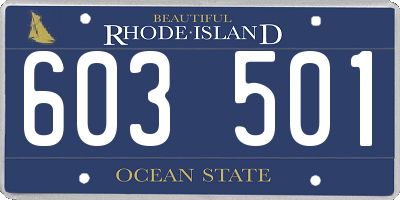 RI license plate 603501