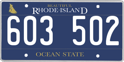 RI license plate 603502