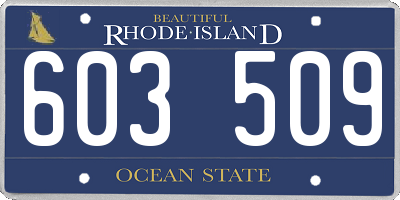 RI license plate 603509
