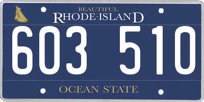 RI license plate 603510