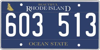 RI license plate 603513