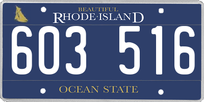 RI license plate 603516