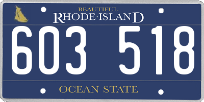 RI license plate 603518