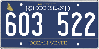 RI license plate 603522