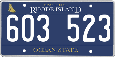 RI license plate 603523