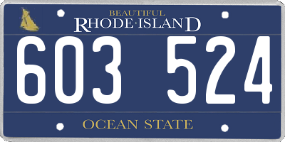 RI license plate 603524