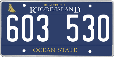 RI license plate 603530