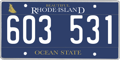 RI license plate 603531