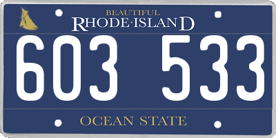 RI license plate 603533