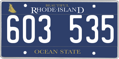 RI license plate 603535