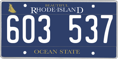 RI license plate 603537