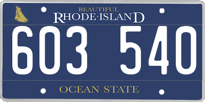 RI license plate 603540