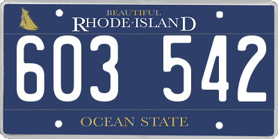 RI license plate 603542