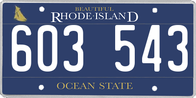 RI license plate 603543