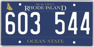 RI license plate 603544
