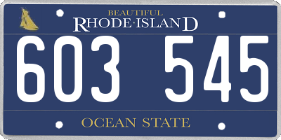 RI license plate 603545