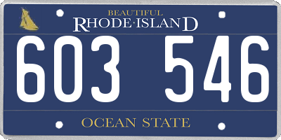 RI license plate 603546