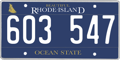 RI license plate 603547