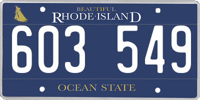 RI license plate 603549