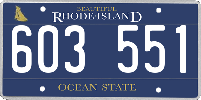 RI license plate 603551