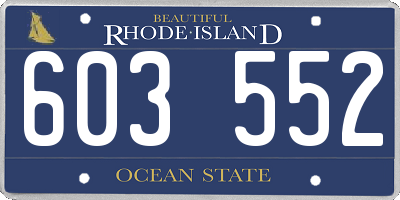 RI license plate 603552