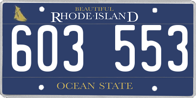 RI license plate 603553